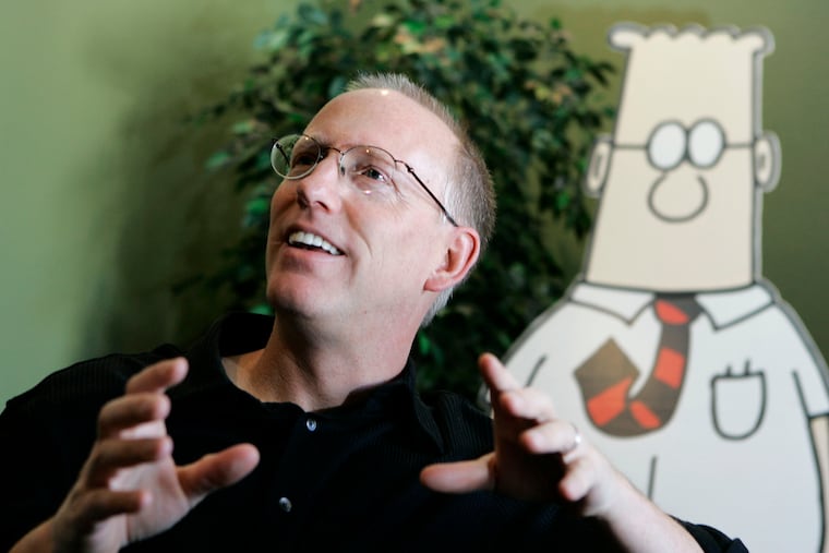 Scott Adams, creator of the comic strip “Dilbert,” talks about his work at his studio in Dublin, Calif., in 2006.