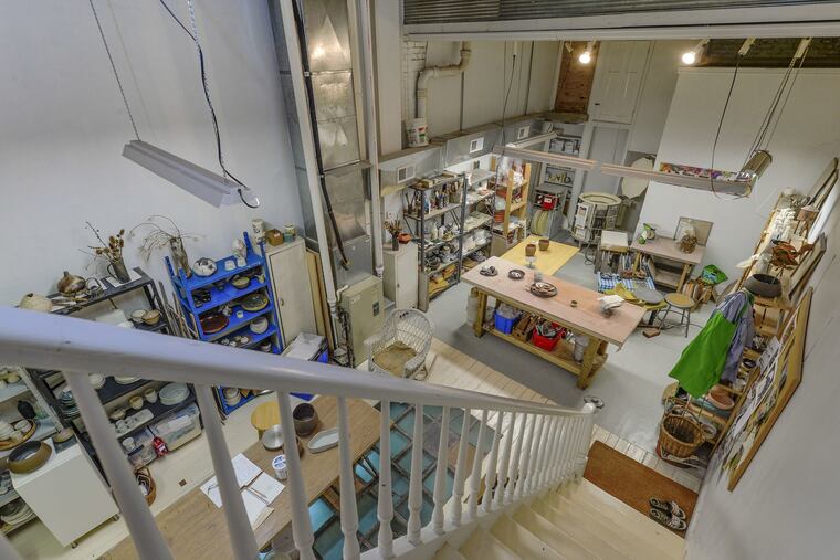 The Old City rowhouse includes an artist studio.