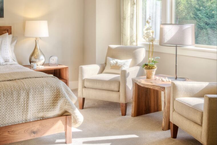 Take notes from your favorite hotel rooms. A comfortable chair and a desk would be nice, but only if there is plenty of room.