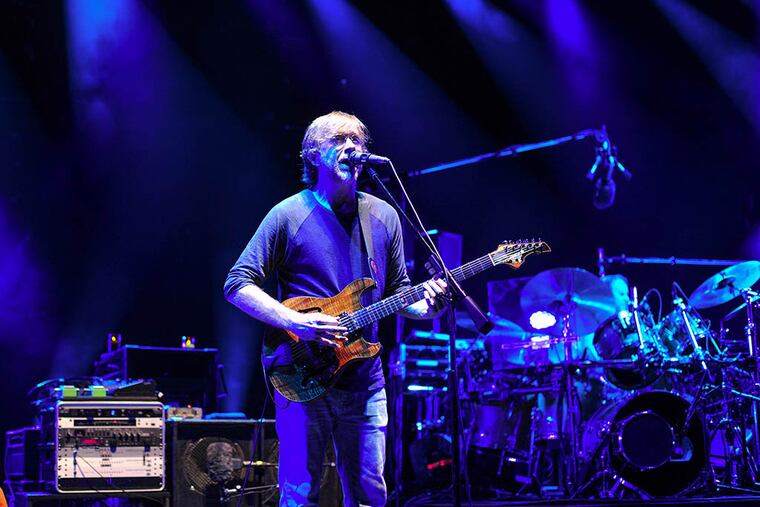 Trey Anastasio of Phish at the Mann Center in Philadelphia, Pa., on August 11, 2015. The band's Atlantic City beach concerts have been rescheduled for August 2021. ( Jessie Fox / Philly.com )