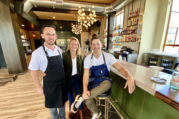 Chef Michael Millon (left) with Lark owners Fia Barisha and Nicholas Elmi.