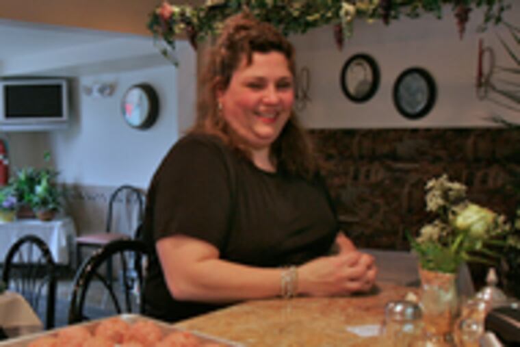 Paulina Arabia rolls at the new Ardovino's Cafe in Deptford, her restaurant debut.