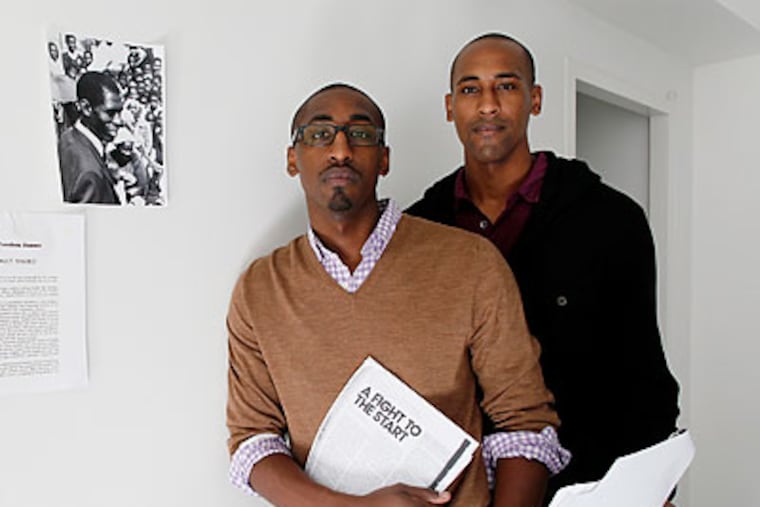 Daniel Maree (left) and his brother Pele (right) are working on a documentary about their father. (Michael S. Wirtz/Staff Photographer)