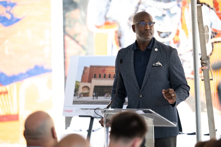 Darrin W. Anderson Sr., president of the Urban League of Greater Philadelphia, speaks at a Friday event announcing the creation of a Center for Well-Being, which will offer free healthcare for the uninsured, workforce development, housing support, and other services.