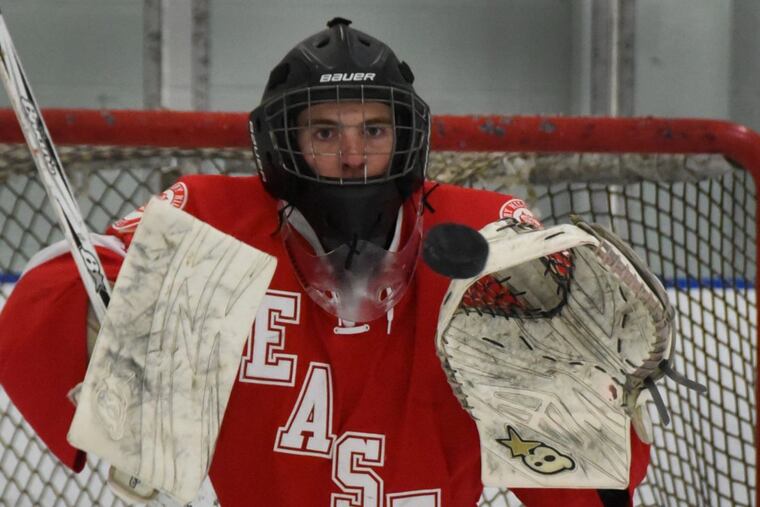 Cherry Hill East junior goaltender Luke Martini.