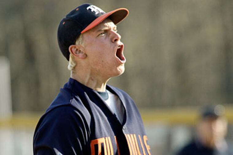 Millville pitcher Aaron Cox helped Millville earn a 2-0 win over St. Augustine. (Elizabeth Robertson/Staff Photographer)