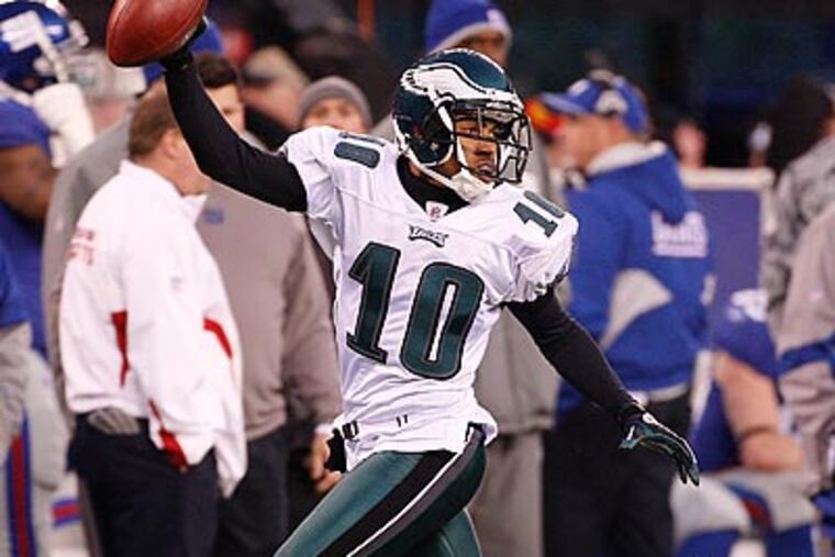 "I try to do something out of the ordinary," DeSean Jackson said of his flashy touchdown celebrations. (Ron Cortes/Staff Photographer)