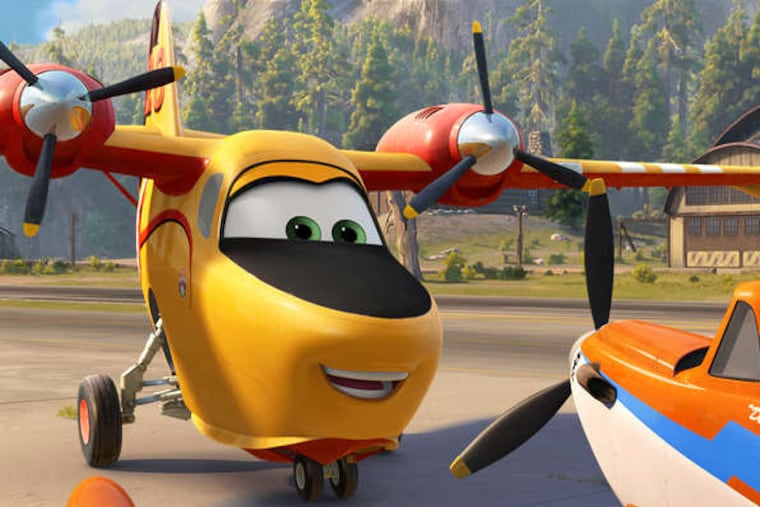Coming to a playset near you: Lil' Dipper (left, voiced by Julie Bowen) and Dusty (Dane Cook) are part of the anthropomorphic aerial firefighting crew winging it in "Planes: Fire & Rescue."