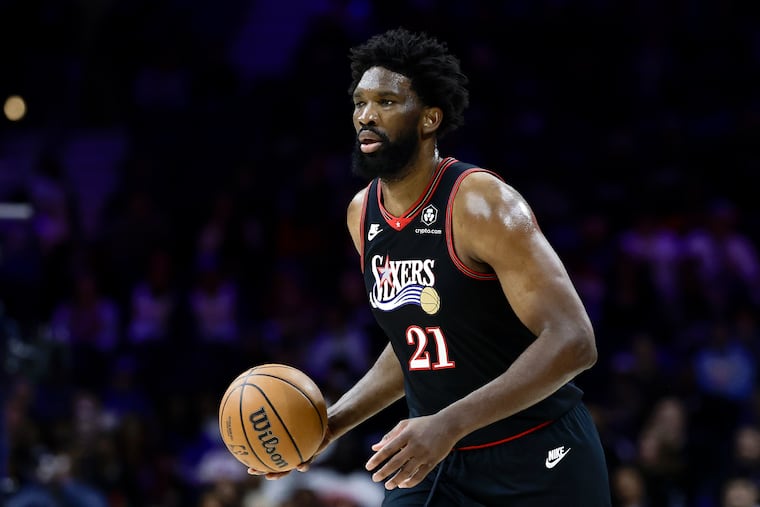 Sixers center Joel Embiid was injured in the first half of Thursday's game against the Miami Heat but finished with 26 points, 11 rebounds, and four assists.