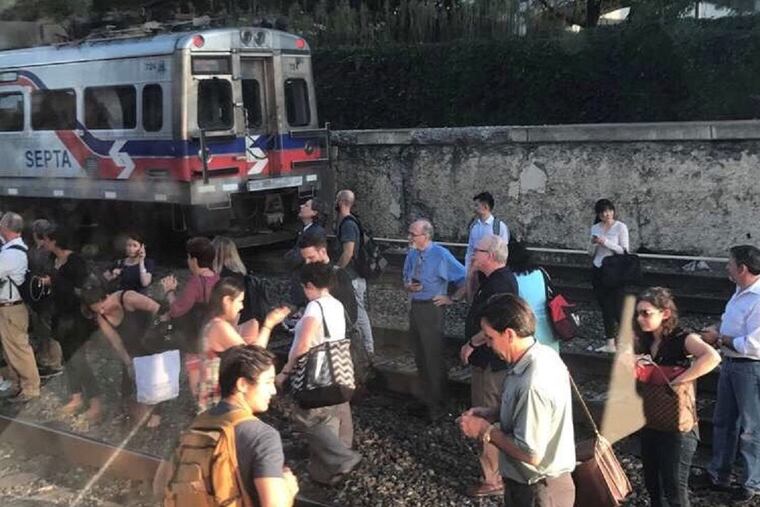 Passengers fled a SEPTA train in Center City after a false rumor about a fire.