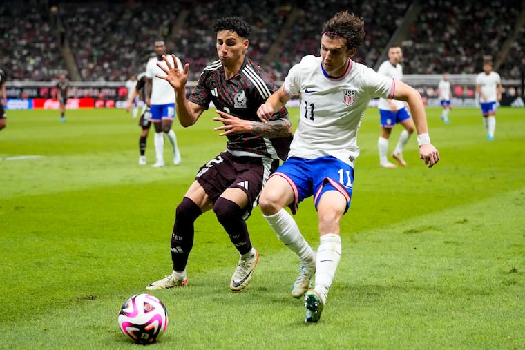 Medford's Brenden Aaronson (right) has played 47 times for the U.S. men's soccer team, but never in the Philadelphia area.
