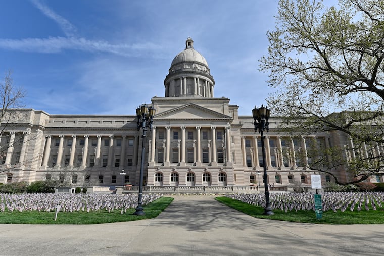 The exterior of the Kentucky State Capitol in Frankfort, Ky. Ten jurisdictions have yet to weigh in on the presidential primaries even though Joe Biden and Donald Trump locked in their parties' nominations months ago.