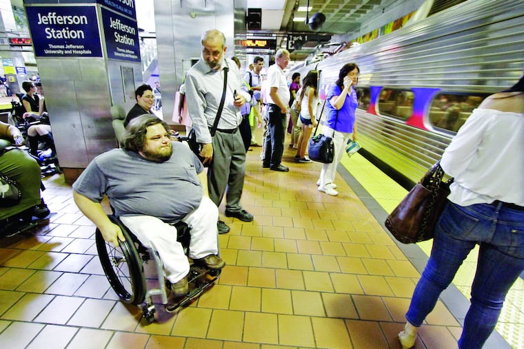 Matthew Clark at Jefferson Station. He finds irony in the fact that the newest, most accessible cars are the ones out of service.
