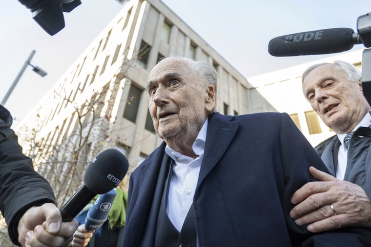 Former FIFA president Sepp Blatter speaking with the media last year.