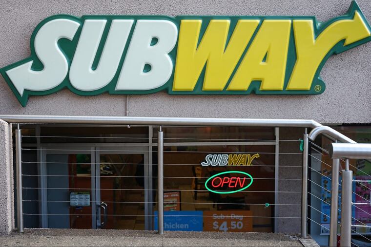 A file photo of the exterior of a Subway restaurant taken November 2017.