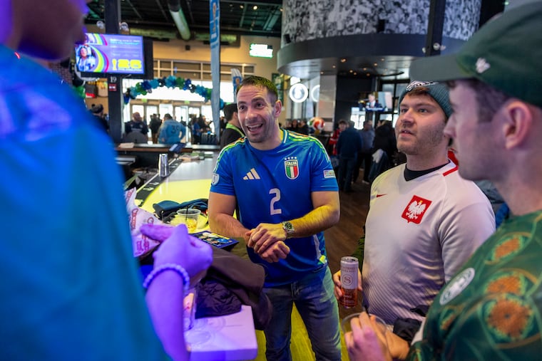Soccer fans like Center City resident Phil Innamorato (center) who attended the FIFA World Cup draw in December with friends at Stateside Live! will have one last opportunity to grab World Cup tickets at face value on April 1.