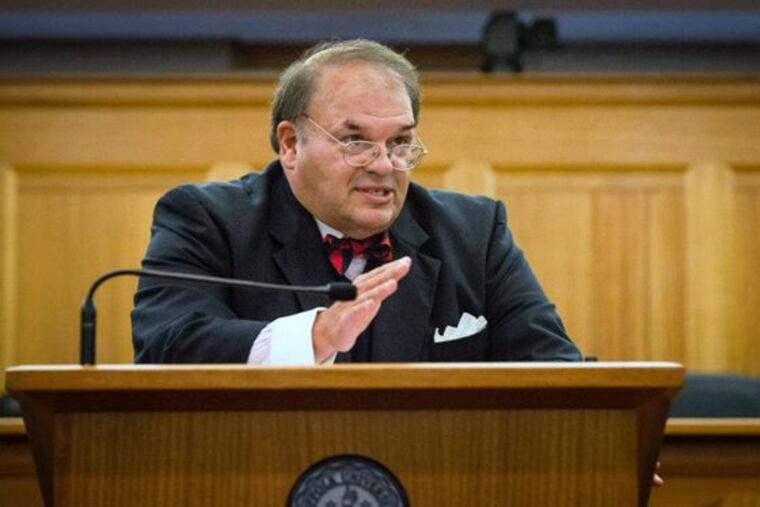 Judge Richard Leon speaking at Suffolk University in Boston. He decided the government's seeking to block the AT&T/Time Warner Inc. deal.