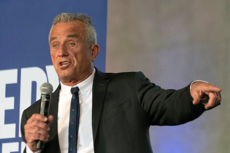 Independent presidential candidate Robert F. Kennedy Jr. speaks to supporters during a March campaign event in Los Angeles.