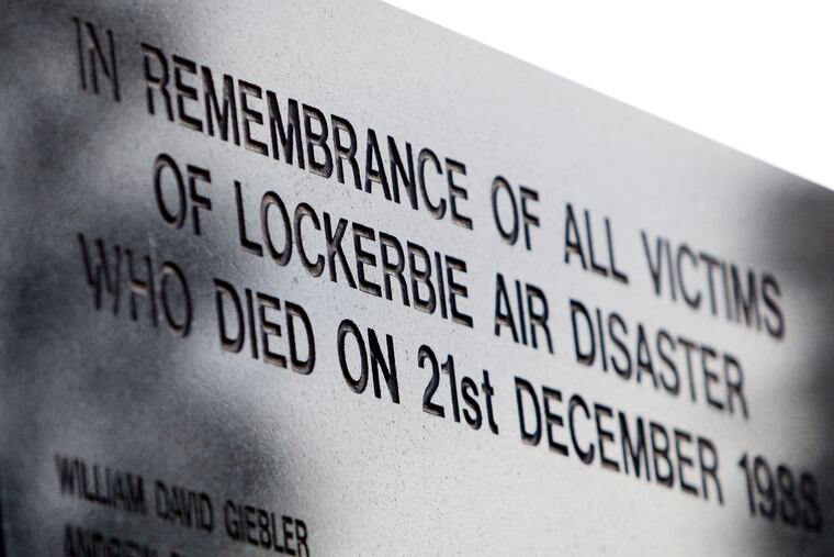 Part of the main memorial stone to the victims of the Pan Am flight 103 bombing in the garden of remembrance at Dryfesdale Cemetery, near Lockerbie, Scotland. U.S. and Scottish authorities said Sunday that the Libyan man suspected of making the bomb that destroyed a passenger plane over Lockerbie, Scotland, in 1988 is in U.S. custody.