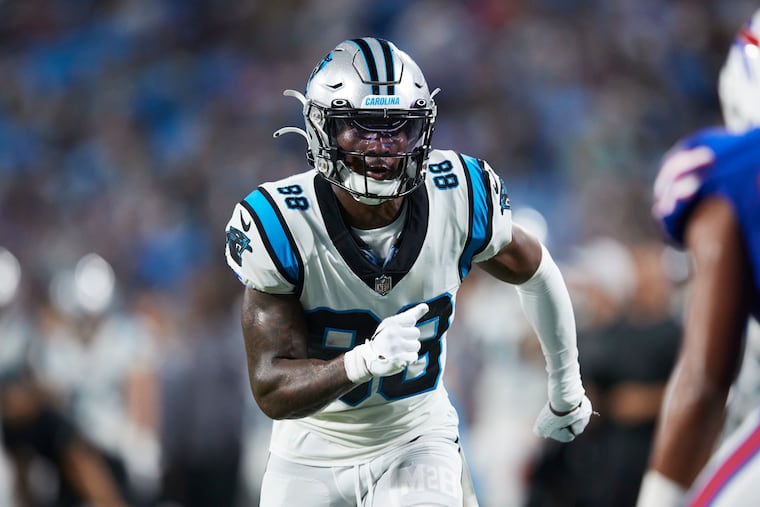 Terrace Marshall Jr. was drafted by the Carolina Panthers in the second round of the 2021 draft and spent last season with the San Francisco 49ers and Las Vegas Raiders.