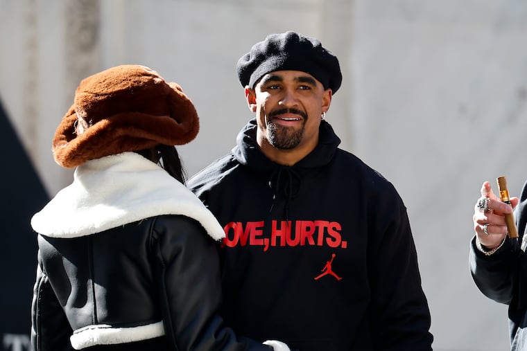 Eagles quarterback Jalen Hurts shrugged off a question Thursday about visiting the White House.