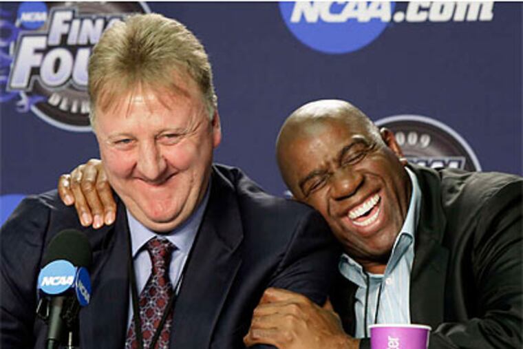 Larry Bird and Magic Johnson had a rivalry that stretched well beyond their playing days. (AP file photo)