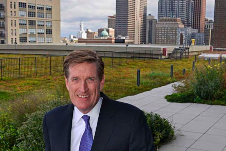 Denis O'Brien, PECO executive and the new leader of the Chamber of Commerce, on the green roof of the company headquarters October 1, 2014 ( TOM GRALISH / Staff Photographer )