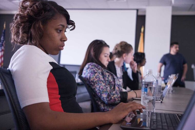Hopeworks 'N Camden trainee Jahmyah Robertson, of Camden, participated in a coding Hackathon in the fall conducted by the Camden nonprofit. Hopeworks 'N Camden trains young people, aged 17 to 24, in web page development, digital mapping and relational database development, gives them internships and helps them get tech jobs.