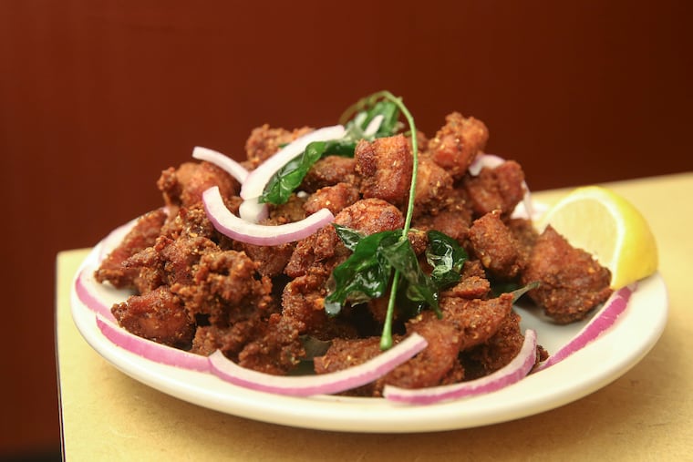 The Chicken 65 is crusted with spice at Amma's South Indian Cuisine in Voorhees.