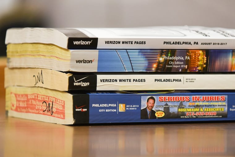 Archived Verizon phone books at the Central Branch of the Free Library of Philadelphia.