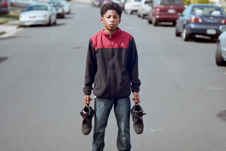 From the Philadelphia Photo Arts exhibit, "Nobody," a collection photos and found objects by Bay Area photographer Mark Jayson Quines about the impact of Air Jordans as a status symbols in inner city neighborhoods.