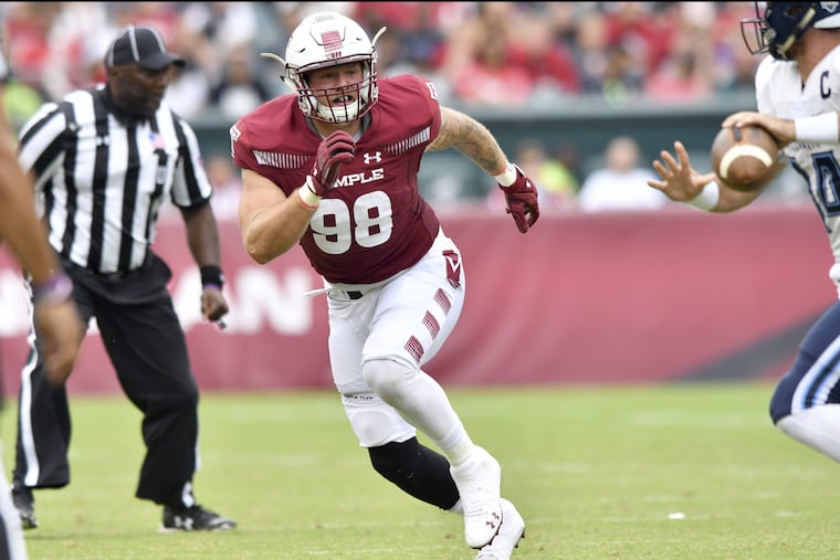 Jimmy Hogan in action during Temple's opener vs. Villanova.