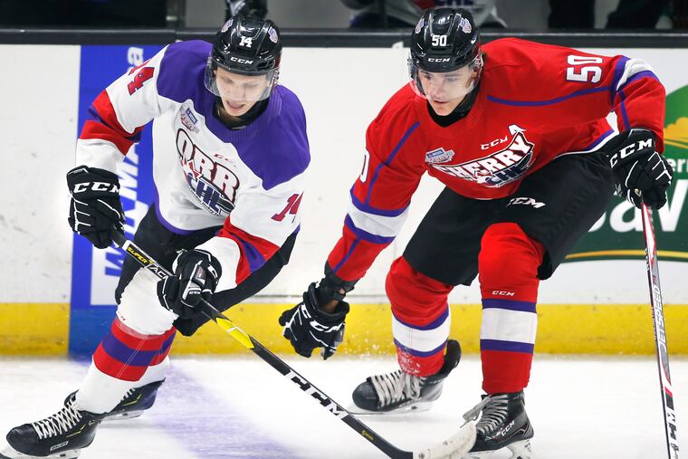 Raphael Lavoie (right) flourished in the Quebec Major Junior Hockey League.
