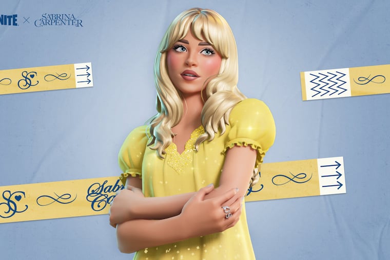 Pop star and Bucks County native Sabrina Carpenter has made her video game debut, starring in "Fortnite Festival Season 8," the newest addition to the popular multiplayer game franchise, which was released on Tuesday.