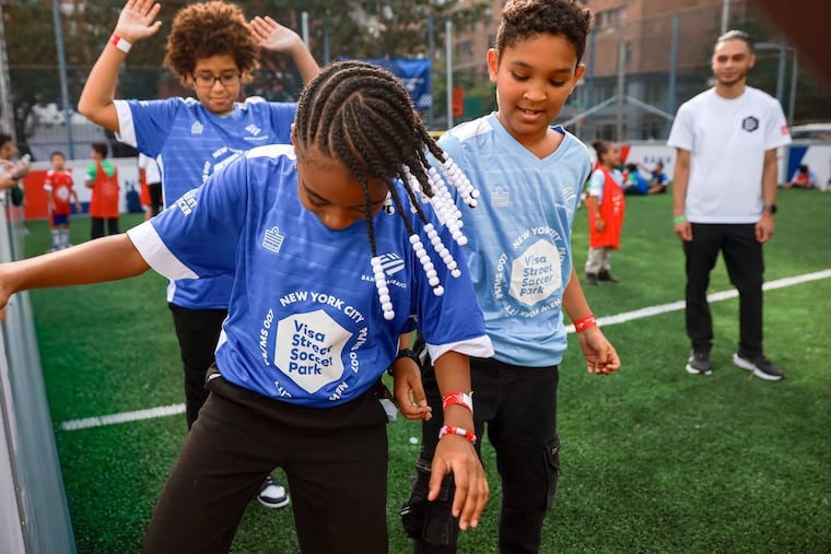 Kids play soccer at the Visa Street Soccer Park in New York City. Philadelphia will soon get its own street soccer park in Fishtown for the 2026 FIFA World Cup.