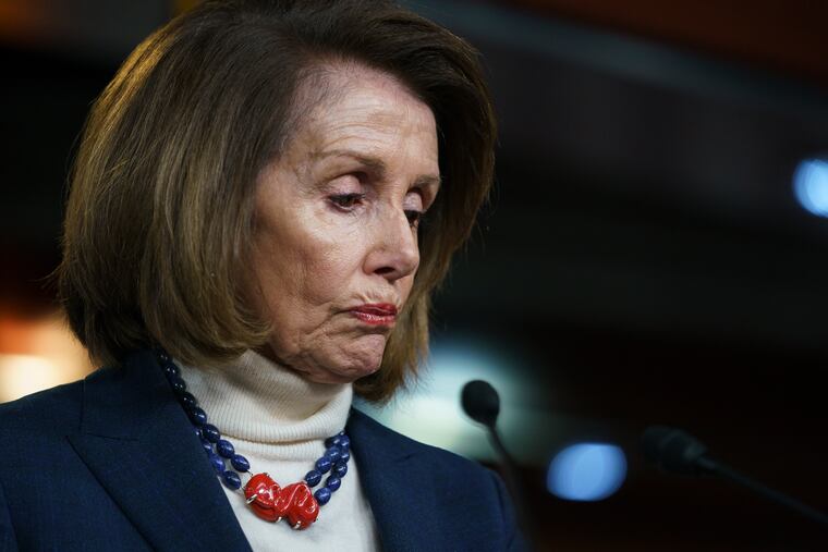 House Speaker Nancy Pelosi of Calif., pauses as she speaks during a news conference on Capitol Hill in Washington, Thursday, Jan. 17, 2019.