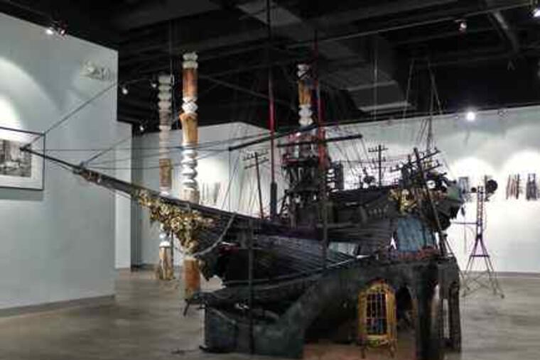 "Slave Ship," a mixed-media work by Scott Pellnat, is part of the new show at the Center for Emerging Visual Artists.