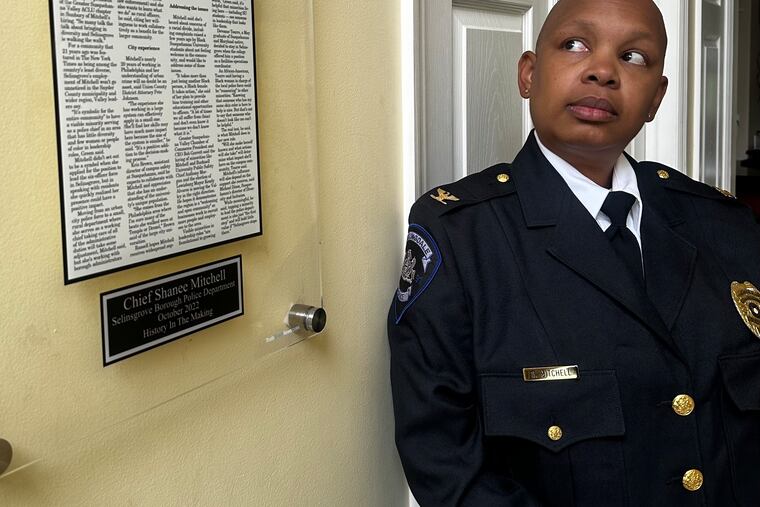 Collingdale Police Chief Shanee Mitchell said she has been on administrative leave since January. Her attorney filed a federal civil-rights lawsuit alleging she's being discriminated against because of her race and gender.