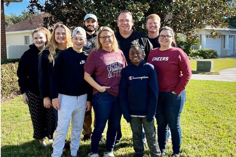 The Blair family in December 2020. Back row, from left: Seth Blair, 23, Mike Blair, 45, Hunter Blair, 21. Front row, from left: Tiffany Blair (wife of Seth Blair), 23, Madison Blair, 19, PJ Blair, 15, Danyel Blair, 42, Ronnie, 12, and Brittney Blair, 22.