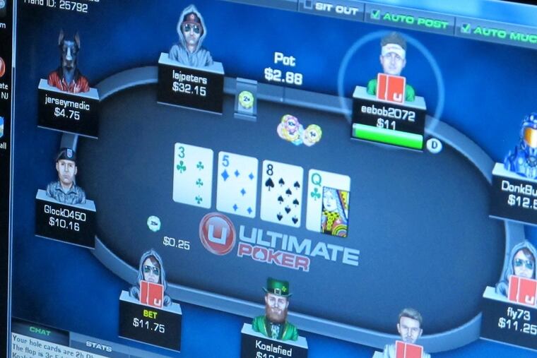 An internet poker game.