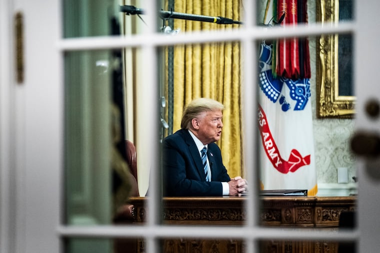 President Donald Trump delivers a televised address from the Oval Office in 2020. He is planning to speak on Thursday night.