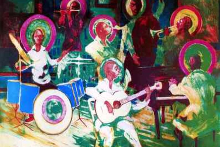 Paul Keene's "Blues Band," '86. "Sound. Print. Record" explores synergy between music, visual art in African American works.