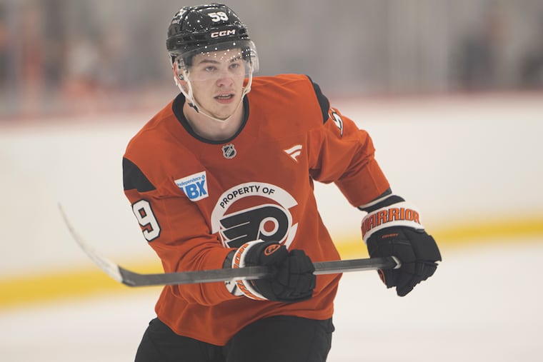 The Flyers' Oliver Bonk says he put on 15 pounds in the offseason.
