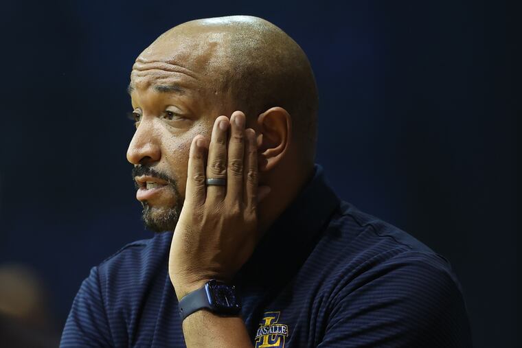 Coach Ashley Howard of La Salle during their loss against St. Louis in the 2nd half on Feb. 9, 2022.