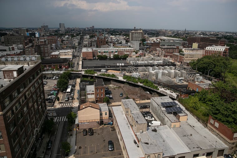 An overall view of the Callowhill neighborhood is seen from the rooftop deck of the Goldtex building at 12th and Wood Streets in Philadelphia, PA on Wednesday, July 31, 2019. The Callowhill neighborhood wants to create an improvement district.
