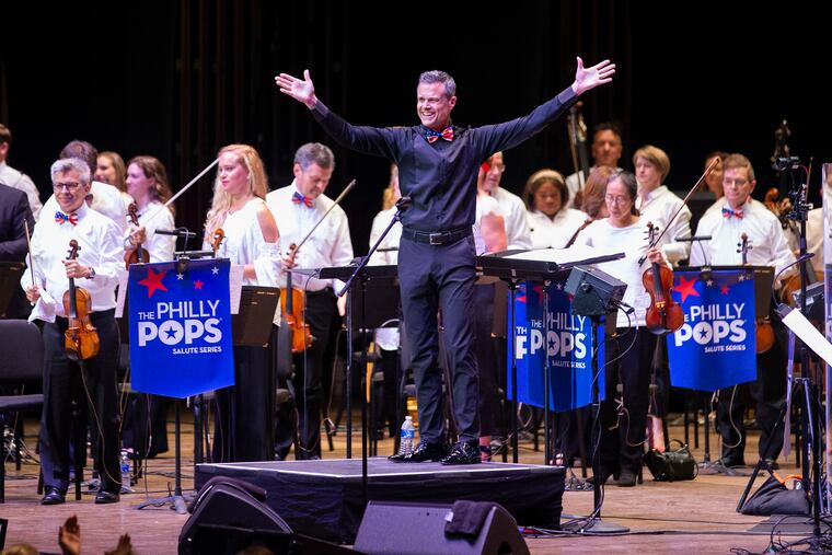 The Philly Pops on Independence. David Charles Abell, center, Conductor, at the TD Pavilion at the Mann Center for the Performing Arts on July 3, 2021.