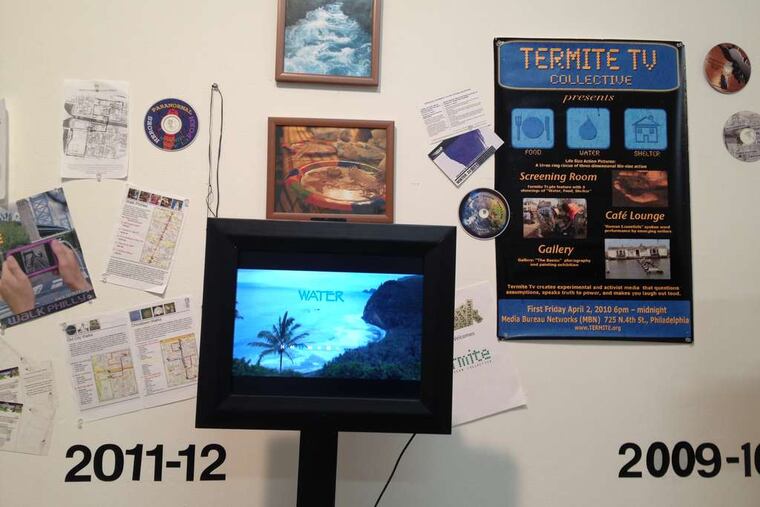 A section of Termite TV's installation at Vox Populi, which is part of the Citywide art exchange event supported by the Knight Foundation and the Samuel S. Fels Fund.