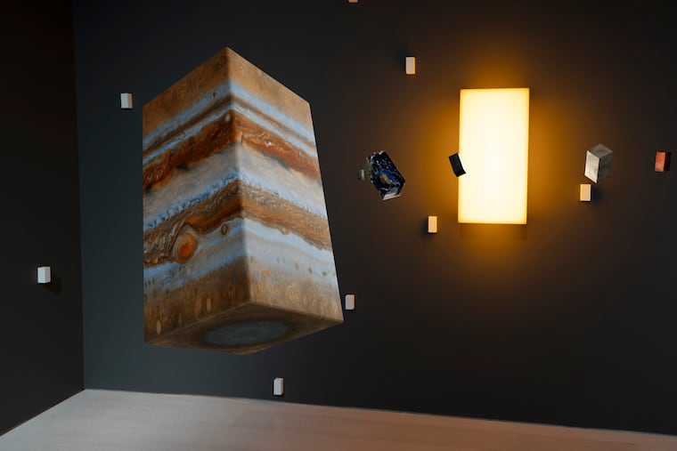 "Block Universe" (2021) is an NFT and depicts an abstract version of the solar system. It was part of Art Basel in Miami.