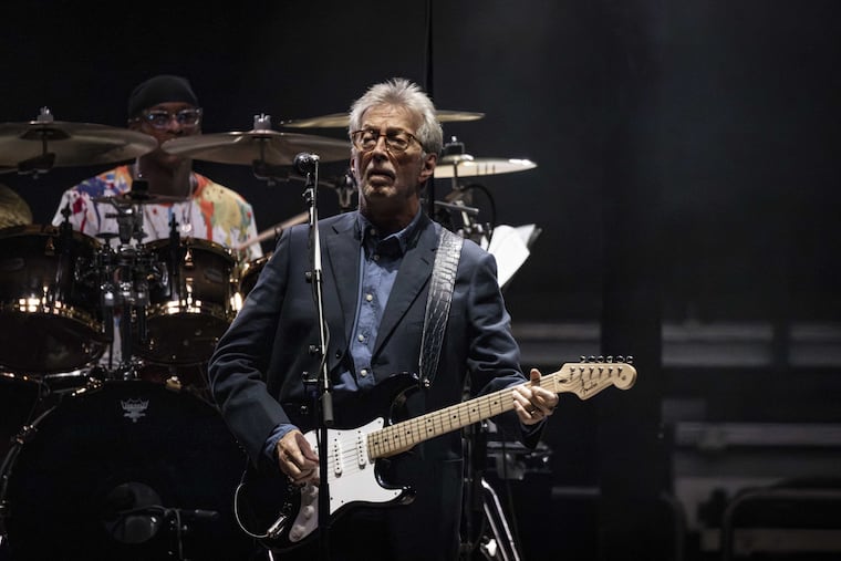 Eric Clapton performs at the Xfinity Mobile Arena on Saturday, in his first concert in front of a Philly audience in 16 years.