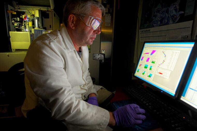 Tony Chadderton, associate director of cytometry operations for FlowMetric in Bucks. The company became profitable in 2014 and is expanding to Europe. (CLEM MURRAY / Staff Photographer)